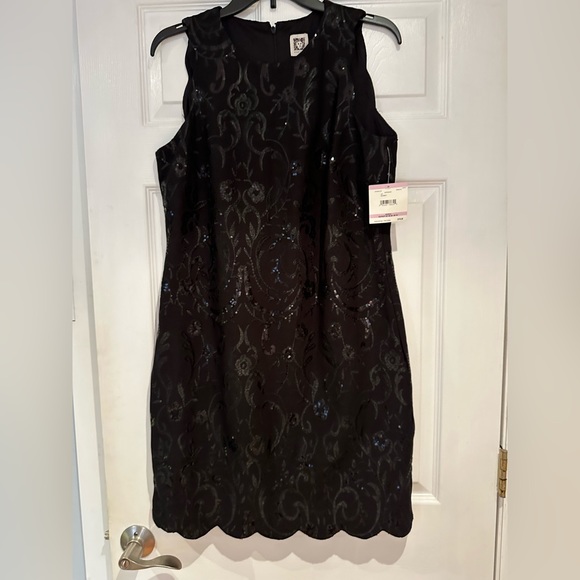 Brand New With tags Black Sequin Anne Klein Dress - Picture 1 of 11